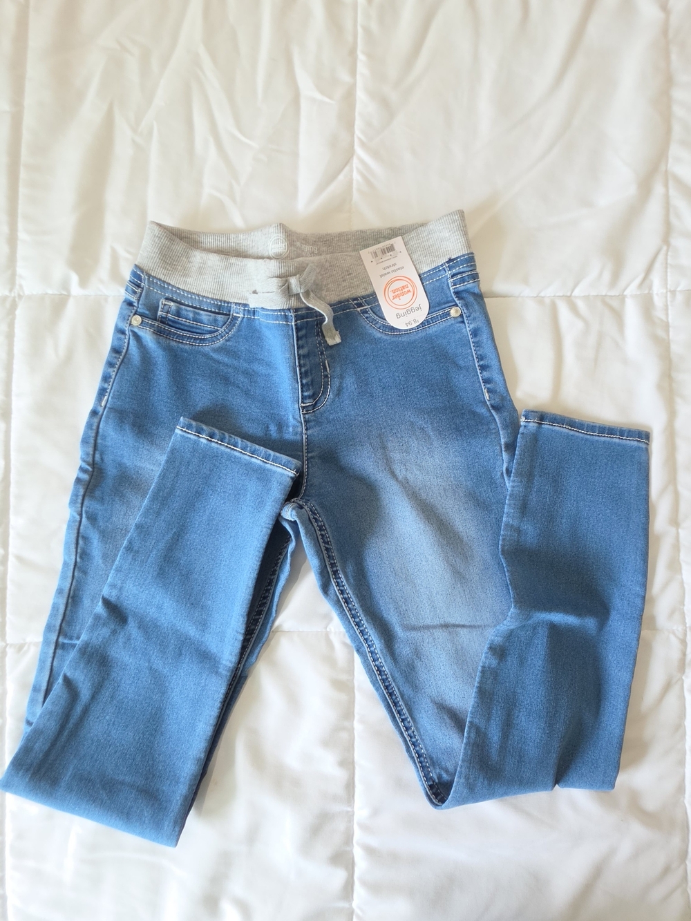 wonder nation Light Blue Pull-On Jeggings with Gray Waistband